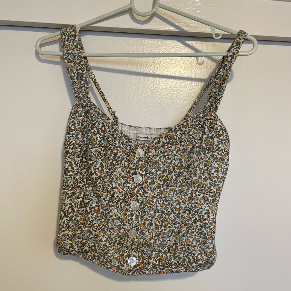 Abercrombie flower button up tank